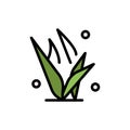 Grass, Grasses, Green, Spring  Flat Color Icon. Vector icon banner Template Royalty Free Stock Photo