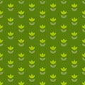 Grass green color Holland tulip repeatable motif.