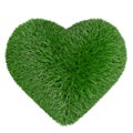 Grass heart shape, love green, heart shaped lawn. 3D illustration Royalty Free Stock Photo