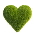 Grass heart shape, love green, heart shaped lawn 3d rendering Royalty Free Stock Photo