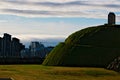 Grass hill in Reykjavik Royalty Free Stock Photo