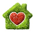 Grass home icon from grass background, isolated Royalty Free Stock Photo