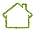 Grass home icon from grass background, isolated Royalty Free Stock Photo