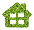 Grass home icon from grass background, isolated Royalty Free Stock Photo