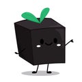 Grass jelly cartoon vector. Grass jelly isolate. Vector illustration of sweet.