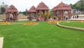 Grass landscape design of temple