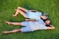 Grass laying couple Royalty Free Stock Photo