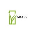 Grass logo template vector icon illustration Royalty Free Stock Photo