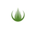 Grass logo template vector icon illustration Royalty Free Stock Photo