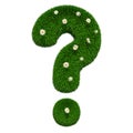 Grass question mark with flowers, 3D rendering Royalty Free Stock Photo