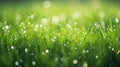 Grass with rain drops with blured background