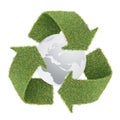 Grass recycle symbol with globe Royalty Free Stock Photo