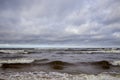 Grass sand dune beach sea view, Baltic Sea Royalty Free Stock Photo