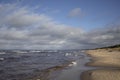 Grass sand dune beach sea view, Baltic Sea