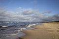 Grass sand dune beach sea view, Baltic Sea Royalty Free Stock Photo