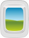 Grass scene in the aircrafts porthole