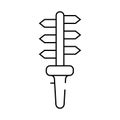 grass scissors line icon vector black illustration