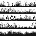 Grass silhouette design, natural environment herb border Royalty Free Stock Photo