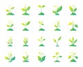 Grass simple gradient icons vector set