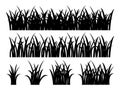 Grass silhouette vector set