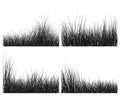 Grass silhouettes set Royalty Free Stock Photo