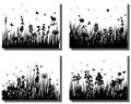 Grass silhouettes set Royalty Free Stock Photo