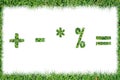 Grass symbols Quotients positive remove multiply division