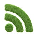 Grass-textured WiFi signal icon symbolizing eco-friendly technology and sustainable connectivity