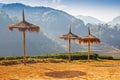 Grass Umbrellas in Tea plantation