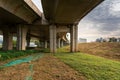 Grass under the overpass,Freeway, overpass and junction