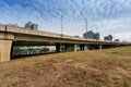 Grass under the overpass,Freeway, overpass and junction
