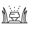 Grass water irrigation icon, outline style