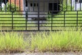 Grass and weed side fence at rainy season.