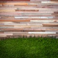 Grass and wood wall, natural background