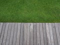 Grass and Wooden Path Royalty Free Stock Photo