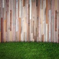 Grass and wooden wall