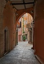 Grasse, Provence-Alpes-Cote dÃ¢â¬â¢Azur, France: ancient alley in the old town Royalty Free Stock Photo