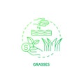 Grasses green gradient concept icon