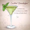 Grasshopper alcoholic cocktail