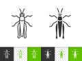 Grasshopper cricket simple black line vector icon