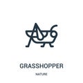 grasshopper icon vector from nature collection. Thin line grasshopper outline icon vector illustration. Linear symbol for use on