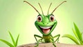 Grasshopper cartoon hilarious smile insect Royalty Free Stock Photo
