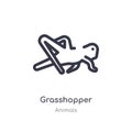 grasshopper outline icon. isolated line vector illustration from animals collection. editable thin stroke grasshopper icon on