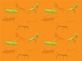 Grasshopper Stickbug Mantis Cartoon Seamless Wallpaper Background Royalty Free Stock Photo