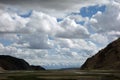 Grassland with clouds Royalty Free Stock Photo