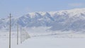 Grassland covered in ice and snow in Xinjiang, northen China