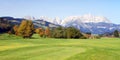 Grassland and mountains at Kitzbuhel - Austria Royalty Free Stock Photo