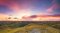 Grassland on the sunset sky background. Indonesia.