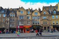 The Grassmarket in Edinburgh, Scotland. Beautiful square with tr