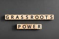 Grassroots power - words from wooden blocks with letters